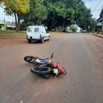 OBERÁ: motociclista impactó detrás de un automóvil sobre la Av. Beltrame