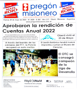 Tapa semanario Pregón Misionero 26/5/2023