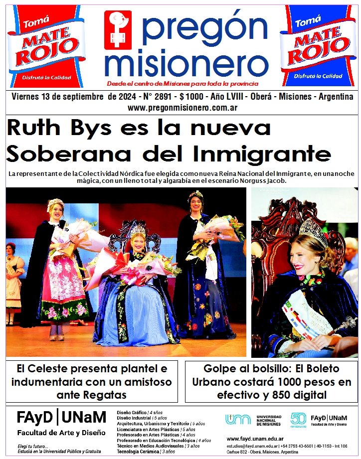 Tapa semanario Pregón Misionero 13/9/2024