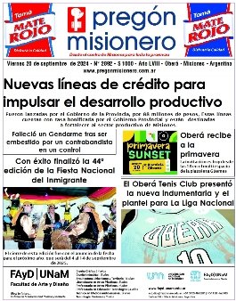 Tapa semanario Pregón Misionero 20/9/2024