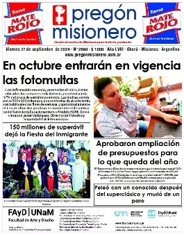 Tapa semanario Pregón Misionero 27/9/2024