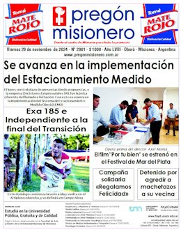 Tapa semanario Pregón Misionero 29/11/2024