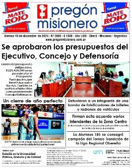 Tapa semanario Pregón Misionero 13/12/2024