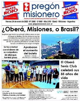 Tapa semanario Pregón Misionero 24/1/2025