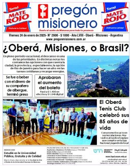 Tapa semanario Pregón Misionero 31/1/2025