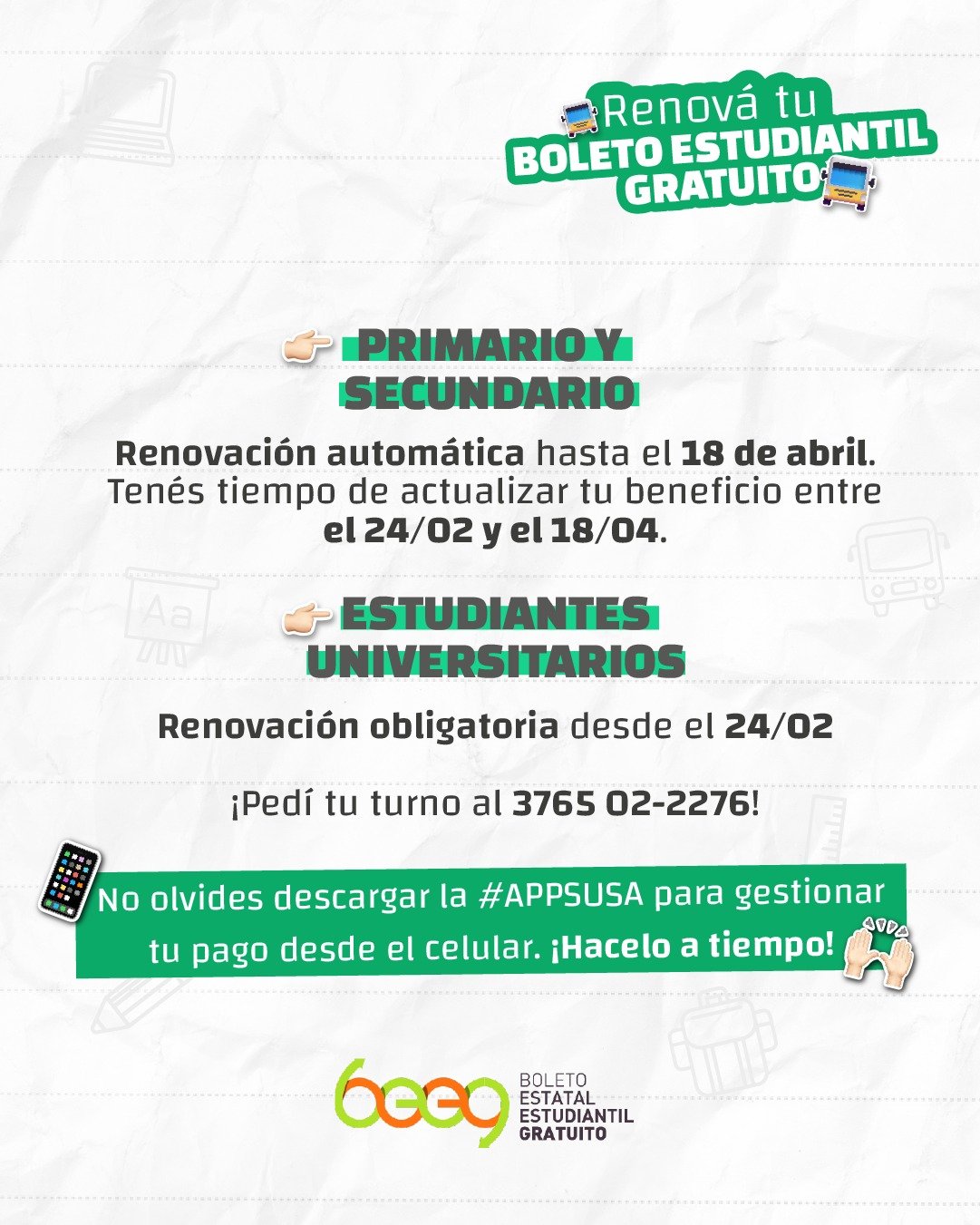 Boleto Estatal Estudiantil Gratuito Misionero imagen-5