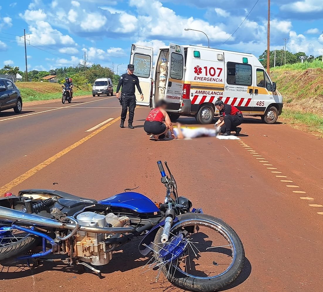 Una motociclista sufrió lesiones graves tras chocar sobre ruta nacional 14 imagen-6