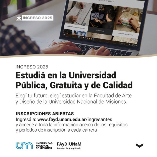 Continúan abiertas las inscripciones para las carreras de la Facultad de Arte y Diseño de la UNaM imagen-6