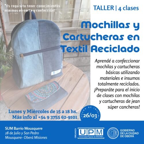 Taller de mochilas y cartucheras en textil reciclado imagen-6