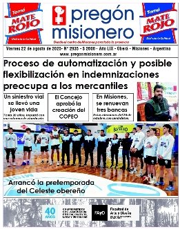Tapa semanario Pregón Misionero 22/8/2025