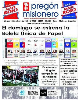 Tapa semanario Pregón Misionero 24/10/2025