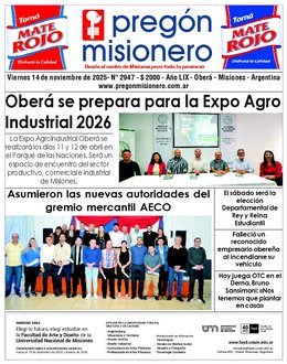 Tapa semanario Pregón Misionero 14/11/2025