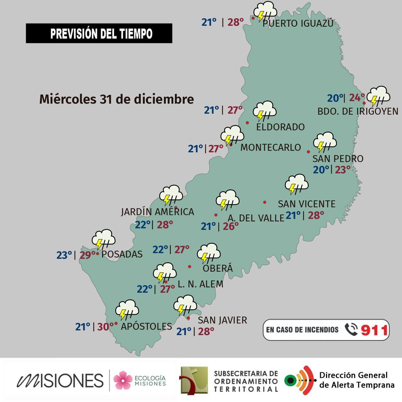 Fin de año con tormentas y mucha humedad en Misiones: inestabilidad hasta el viernes imagen-6