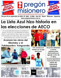 Tapa semanario Pregón Misionero 5/12/2025