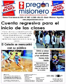 Tapa semanario Pregón Misionero 13/2/2026