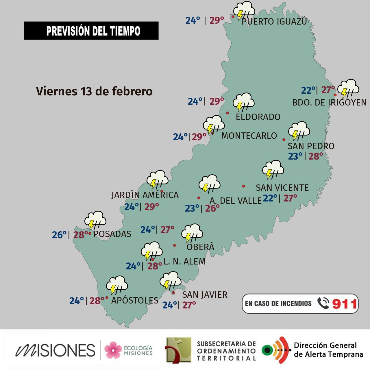 Frente frío traerá lluvias, tormentas y descenso térmico en Misiones imagen-6