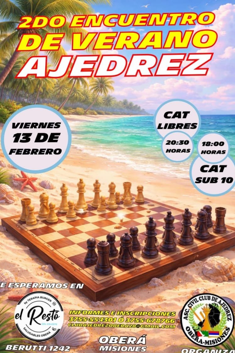 Oberá: el Club de Ajedrez convoca al 2° Encuentro de Verano con inscripción gratuita imagen-6