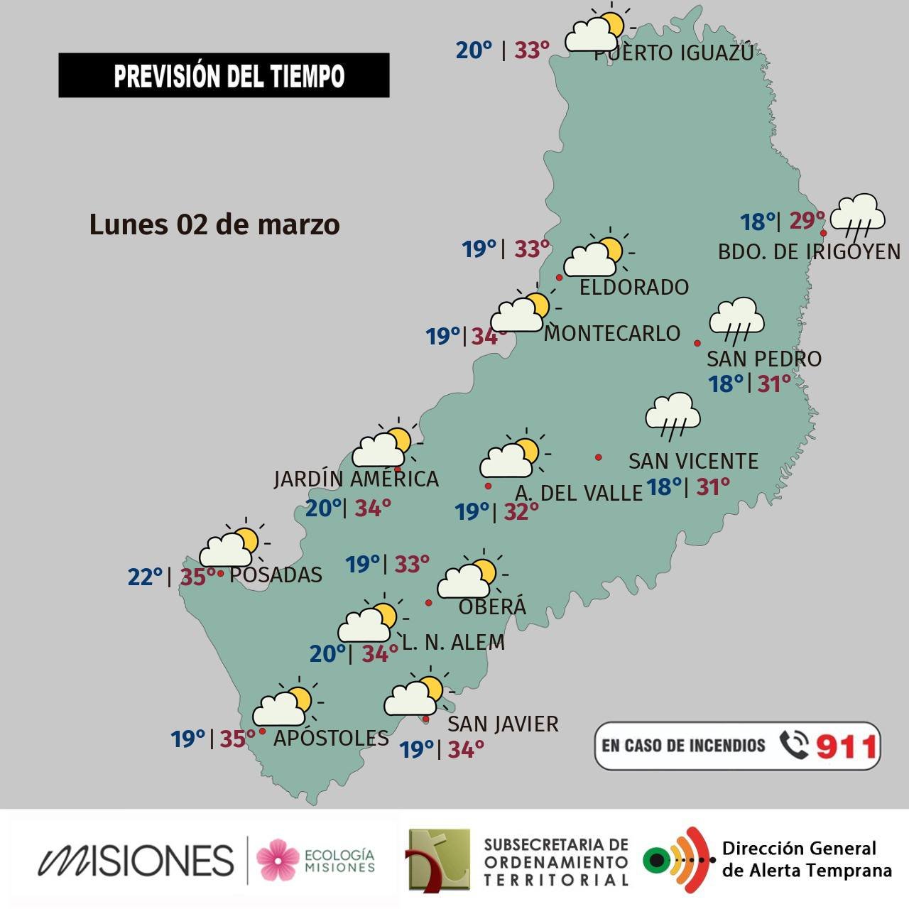 Semana con chaparrones al inicio y repunte del calor hacia el fin de semana en Misiones imagen-4