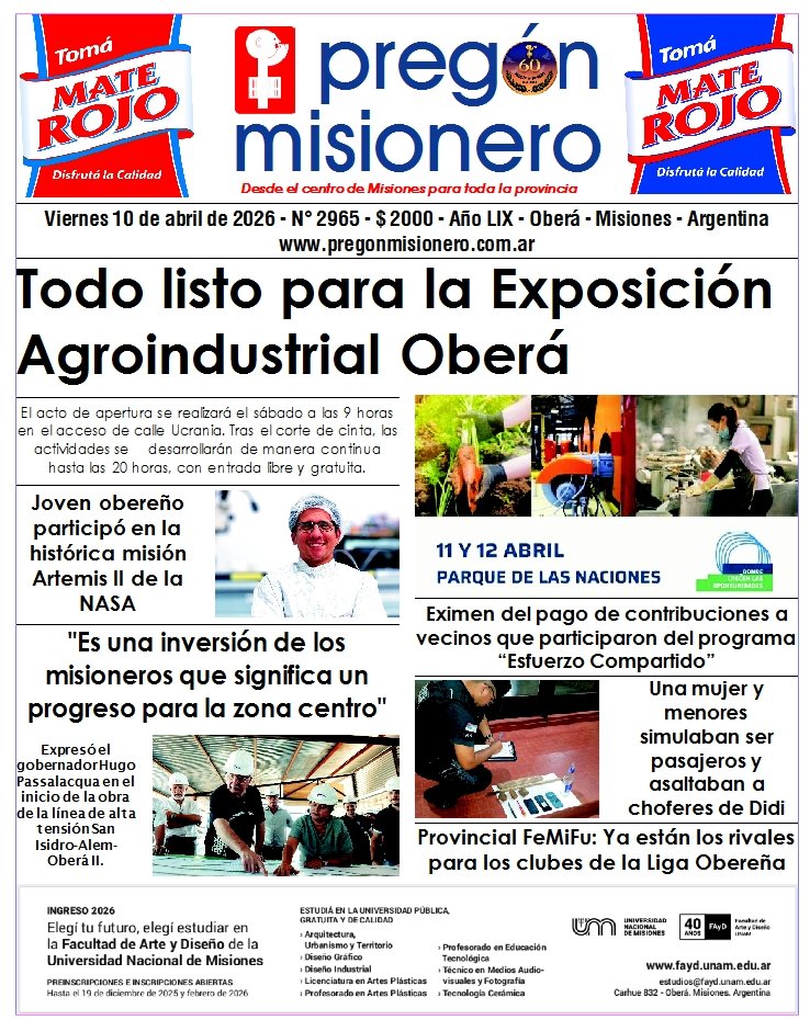 Tapa semanario Pregón Misionero 10/4/2026