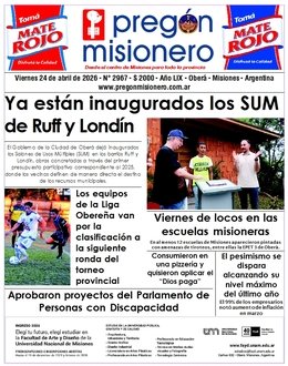 Tapa semanario Pregón Misionero 24/4/2026