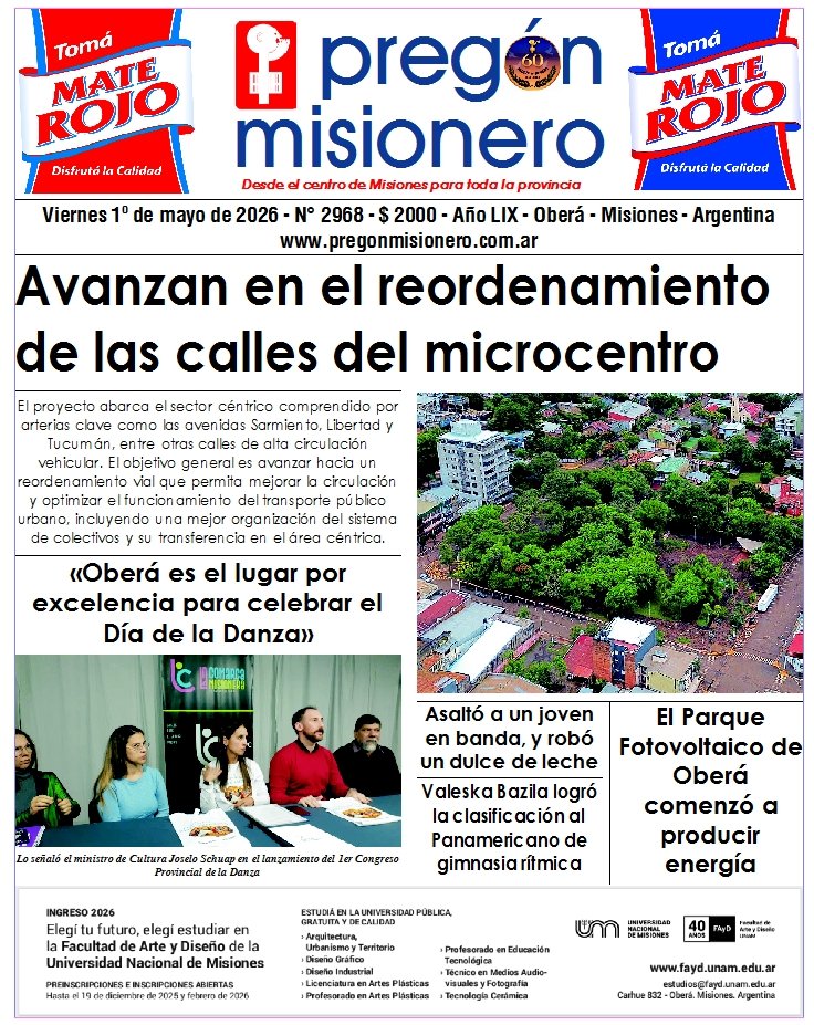 Tapa semanario Pregón Misionero 1/5/2026