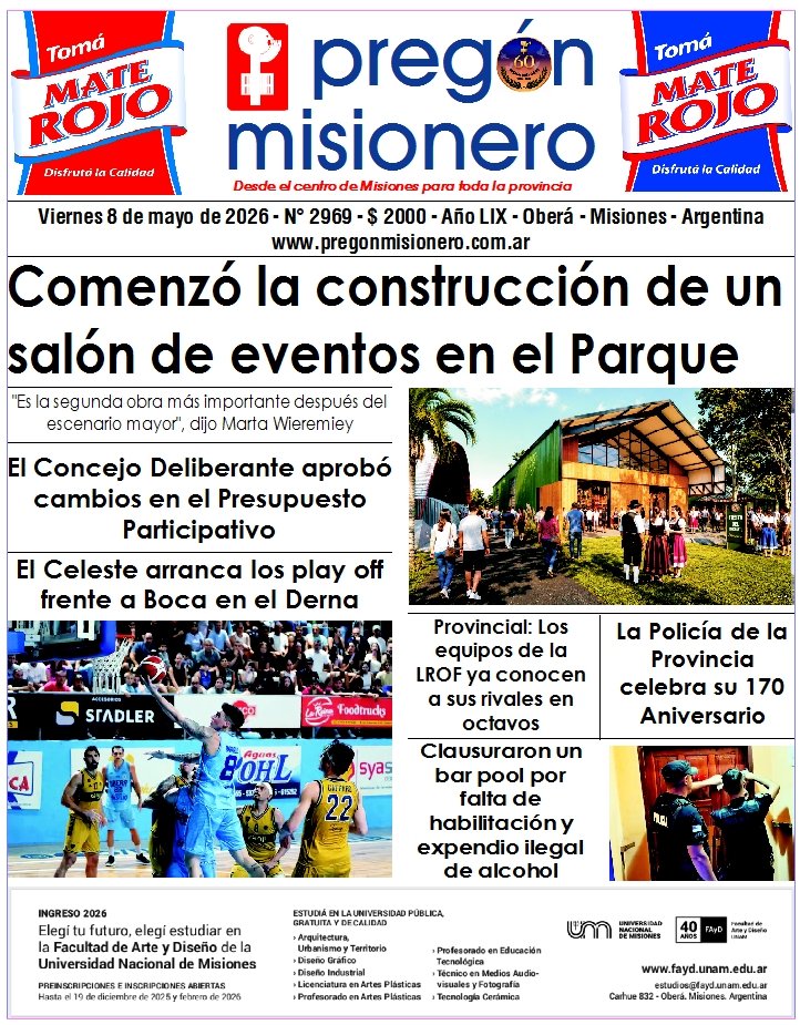 Tapa semanario Pregón Misionero 8/5/2026