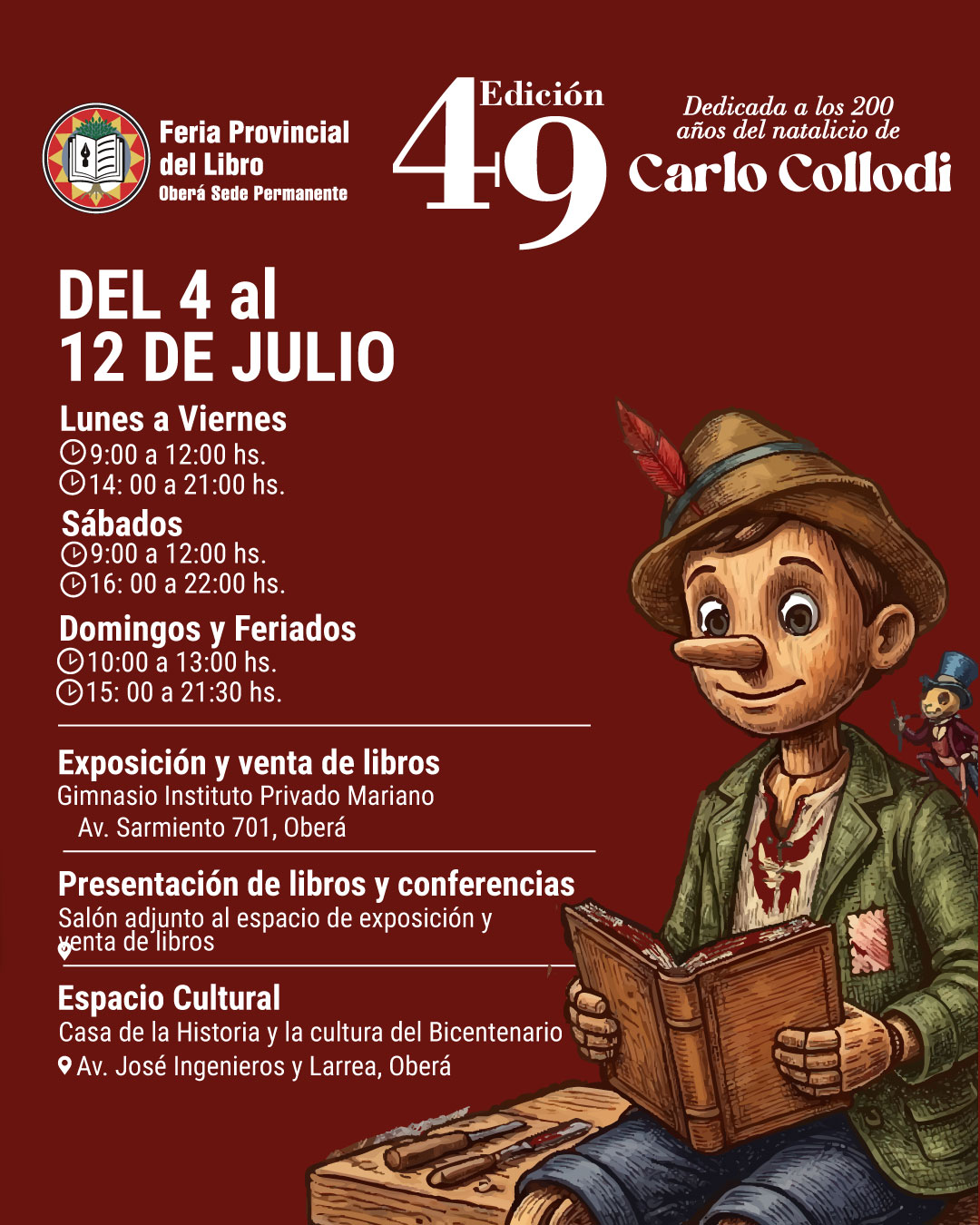Oberá invita a vivir una nueva edición de la Feria Provincial del Libro imagen-8