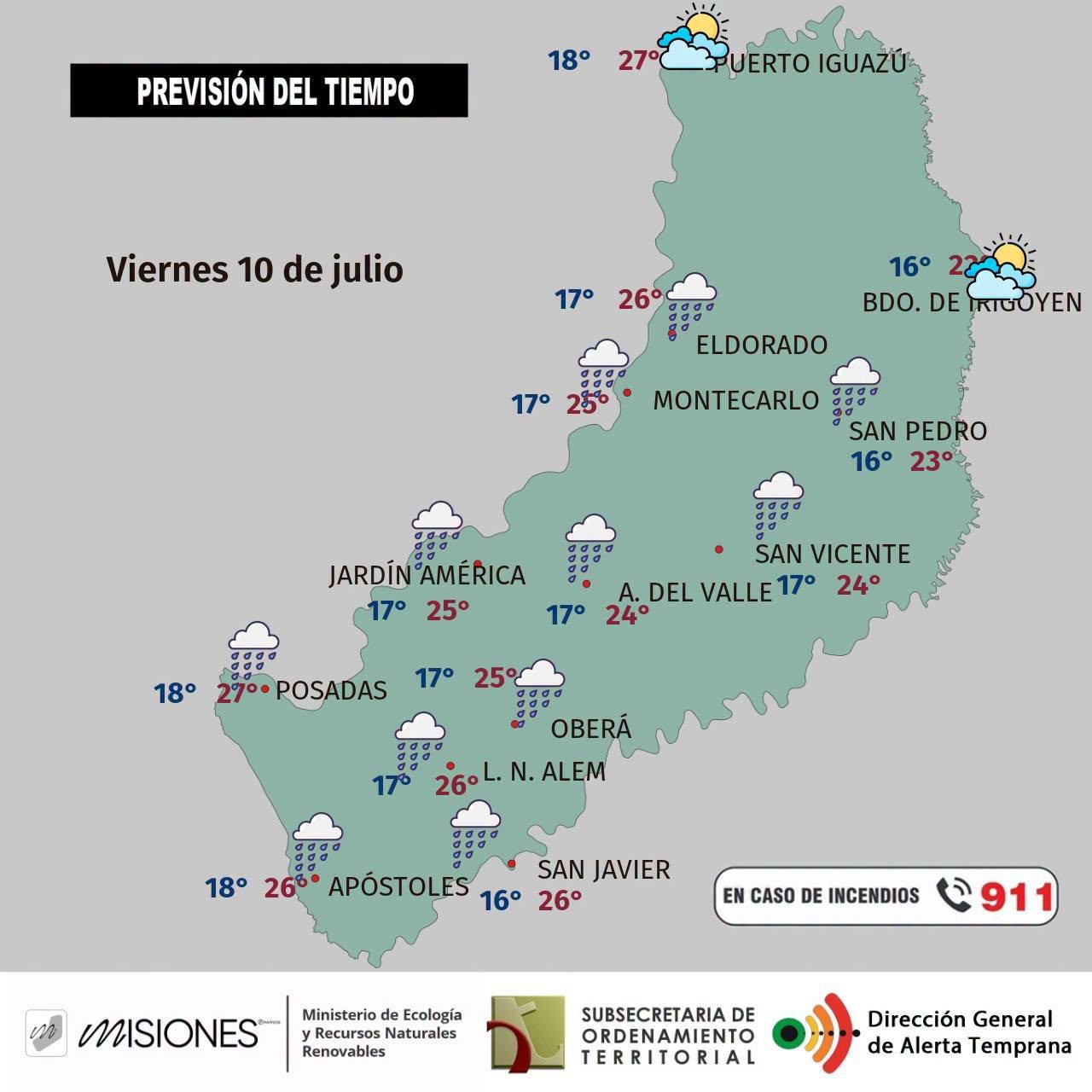 El fin de semana llega con lluvias, tormentas y un nuevo descenso de temperatura en Misiones imagen-6