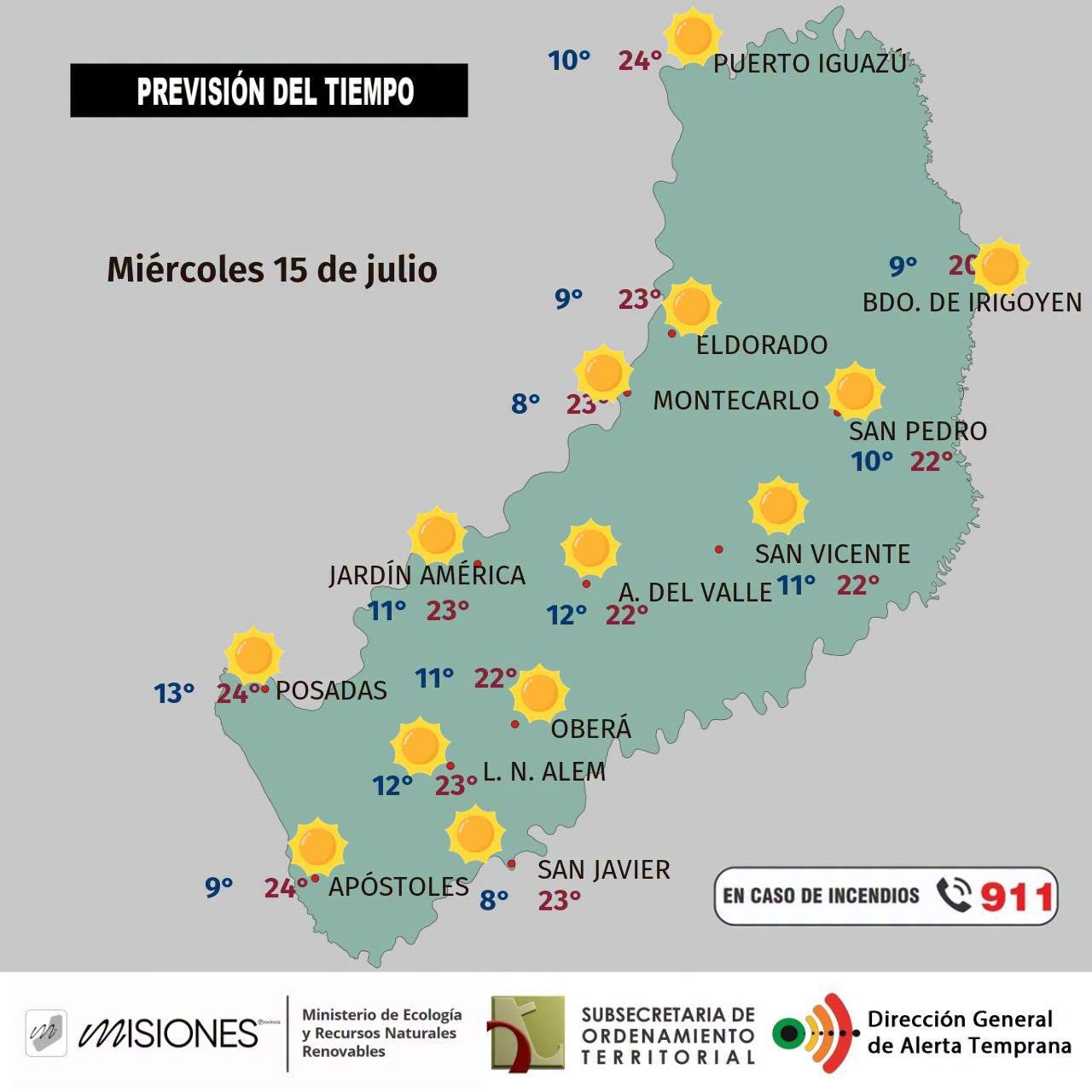 Misiones tendrá buen tiempo, ascenso térmico y jornadas ventosas imagen-5
