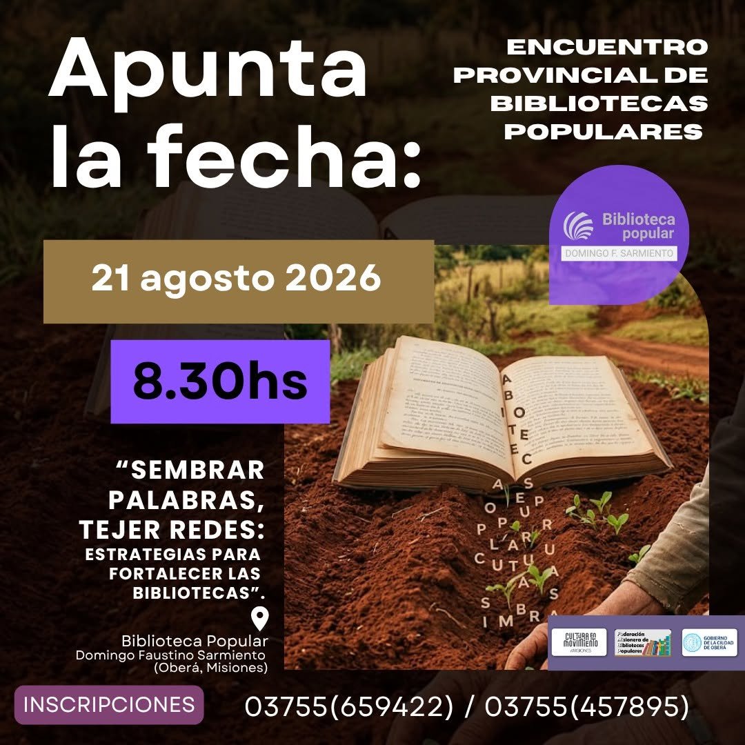 Oberá será sede del Encuentro Provincial de Bibliotecas Populares imagen-6