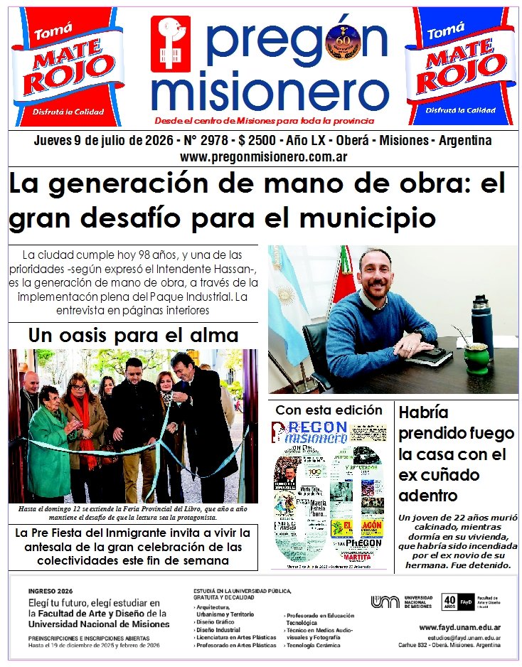 Tapa semanario Pregón Misionero 9/7/2026