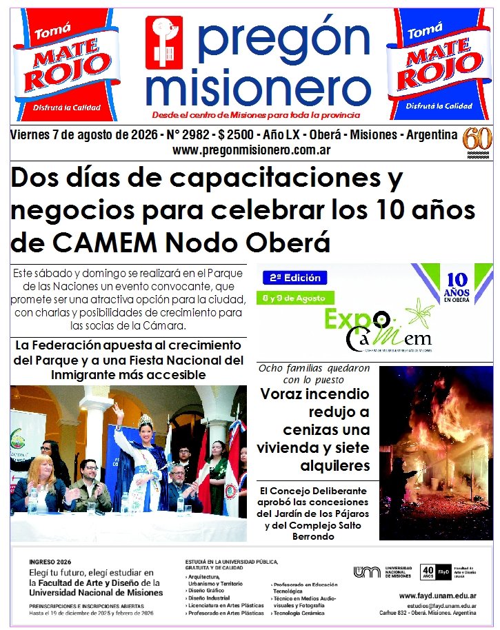 Tapa semanario Pregón Misionero 7/8/2026