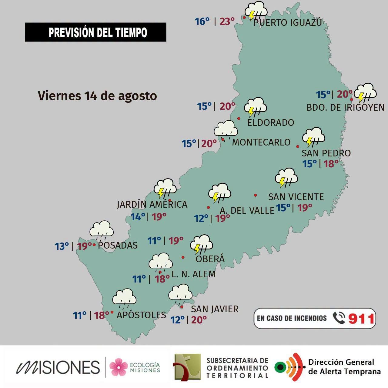 Fin de semana con lluvias, nieblas y marcado ascenso de temperatura en Misiones imagen-6